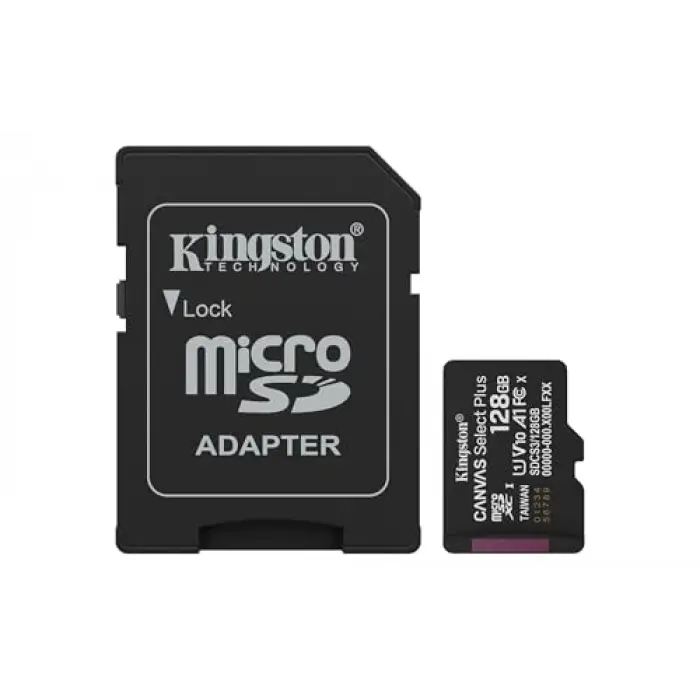 128GB microSDXC Canvas Select Plus Gen3 150MB/s A1 Kart + Adaptör
