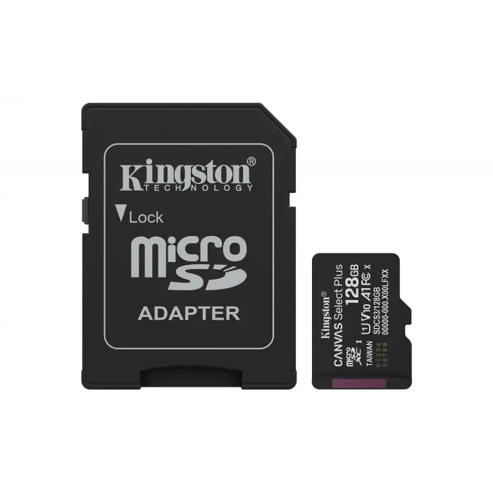 128GB microSDXC Canvas Select Plus Gen3 150MB/s A1 Kart + Adaptör