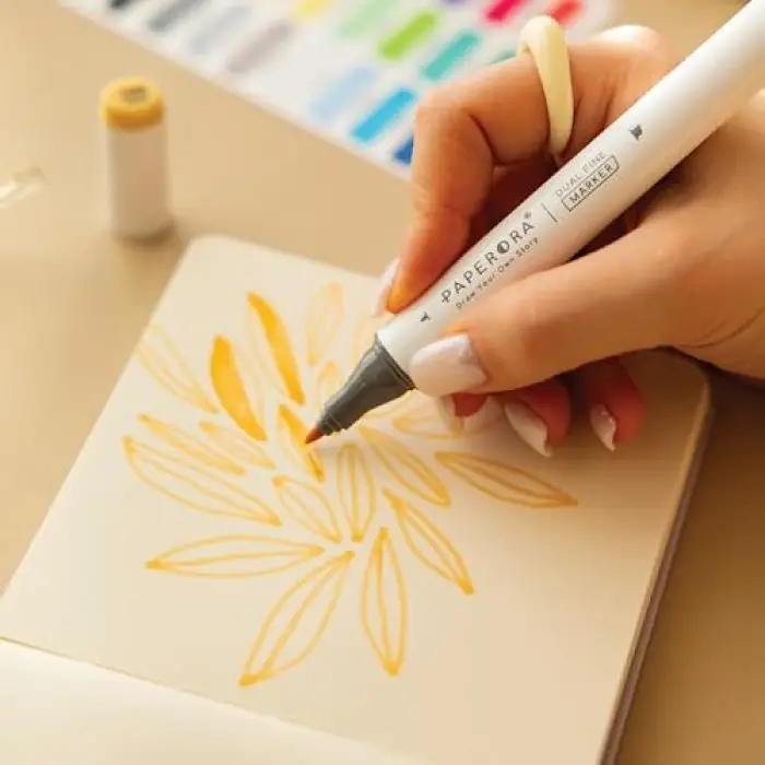 12’li Çift Uçlu Alkol Bazlı Marker Kalem Seti – Fine + Chisel