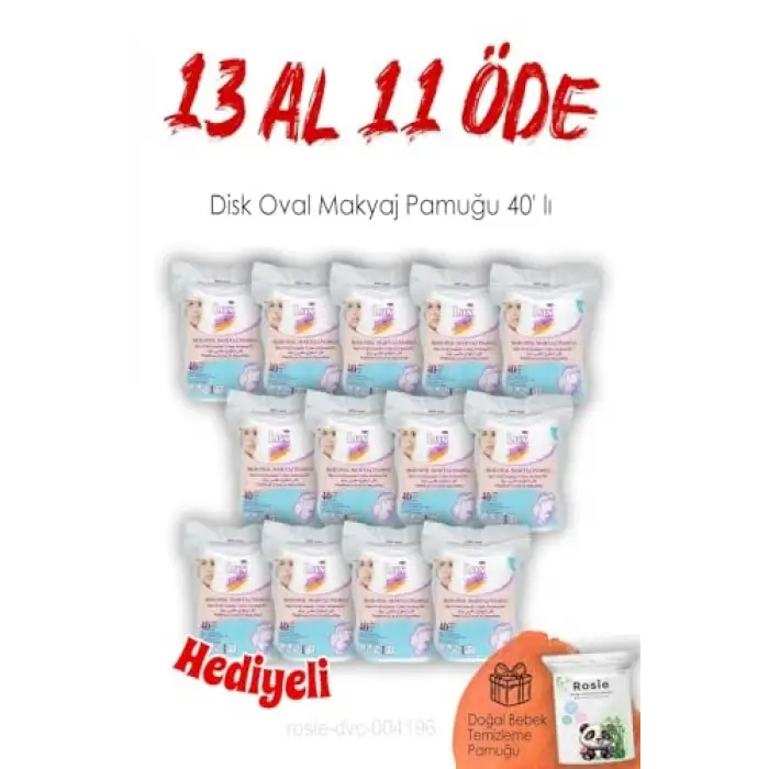 13 AL 11 ÖDE Disk Oval Makyaj Pamuğu 40 lı ve ROSIE