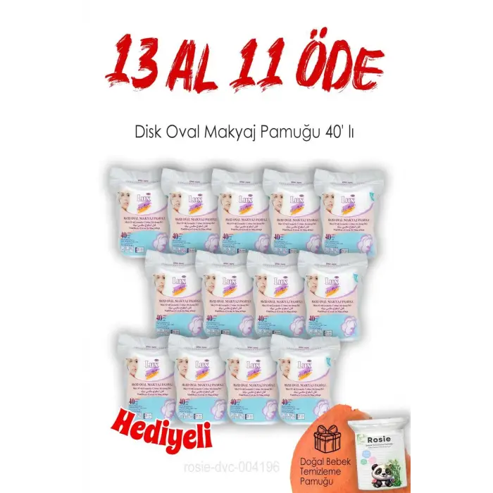13 AL 11 ÖDE Disk Oval Makyaj Pamuğu 40 lı ve ROSIE