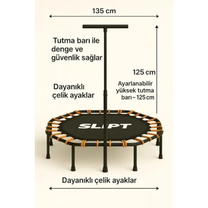 135 cm Altıgen Step Trambolin Siyah, Turuncu Cks-65
