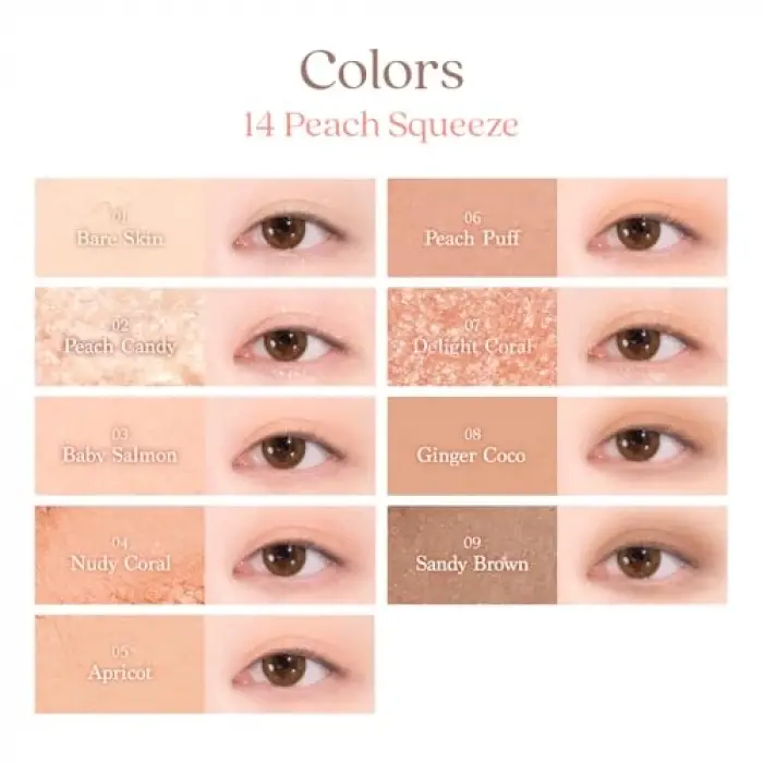 #14 Peach Squeeze Mat ve Işıltılı Far Paleti