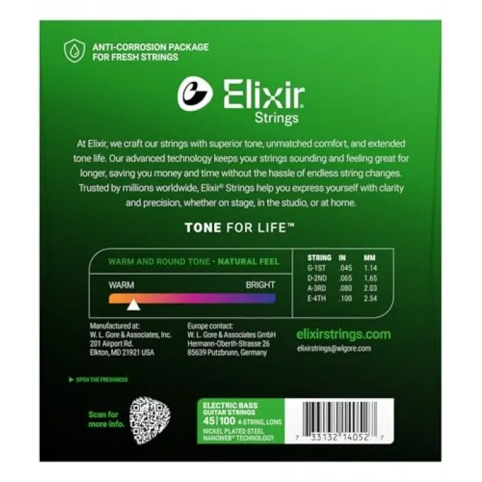 14052 Nanoweb Light bas gitar teli, 4 telli, 45-100