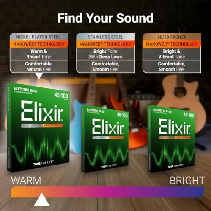 14052 Nanoweb Light bas gitar teli, 4 telli, 45-100
