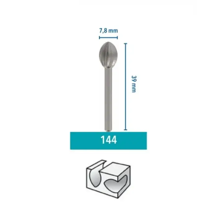 144 Oval Uçlu Yüksek Devirli Kesici 7,8 mm, 2li