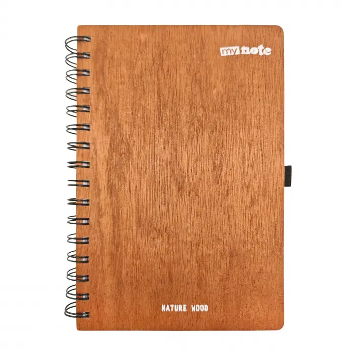 14X21 Spiralli Wood Kapak Defter
