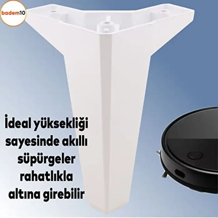 15 cm Beyaz Mobilya Ayağı, 4 Adet