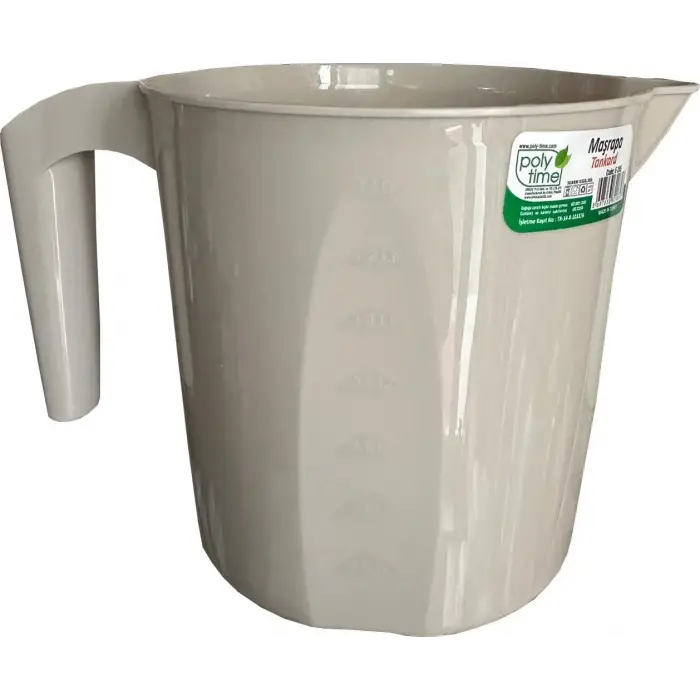 1.5 L Krem Plastik Ölçekli Maşrapa