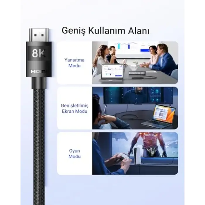 1,5 Metre 8K HDMI Görüntü Aktarım Kablosu, 40179