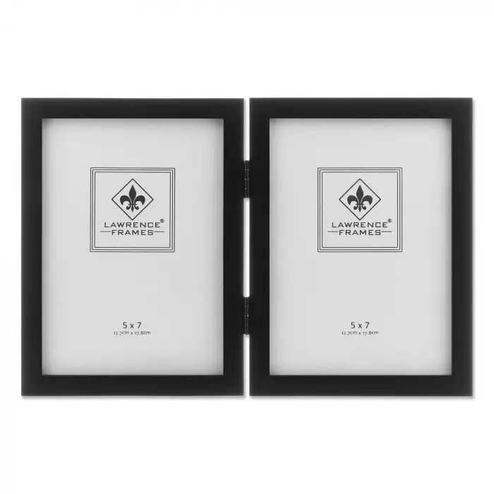 15 x 17 cm siyah ahşap menteşeli çift resim çerçevesi