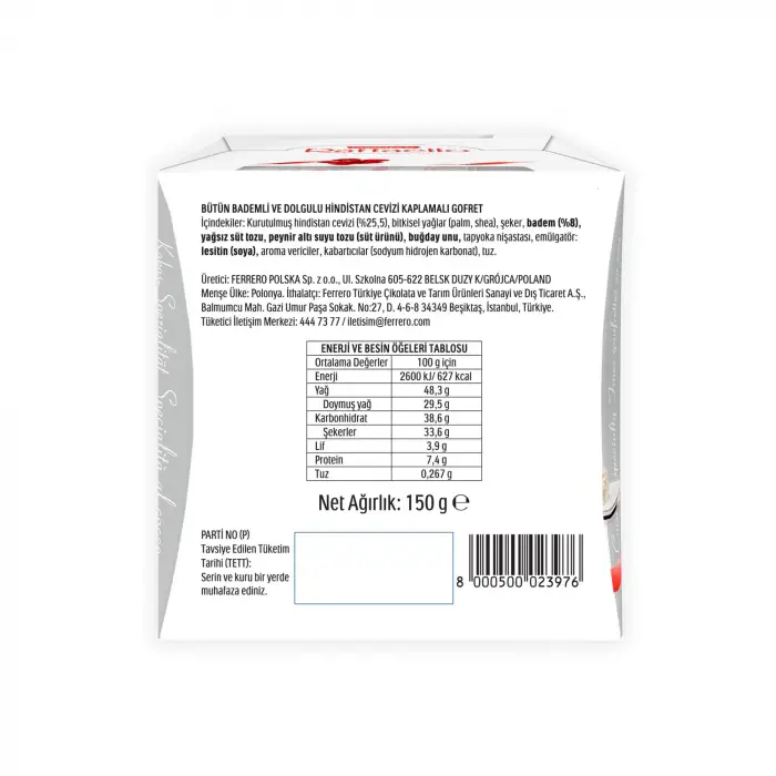 150 g çikolata kutusu