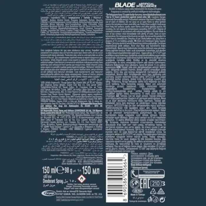 150 Mililitre, Ai Deodorant