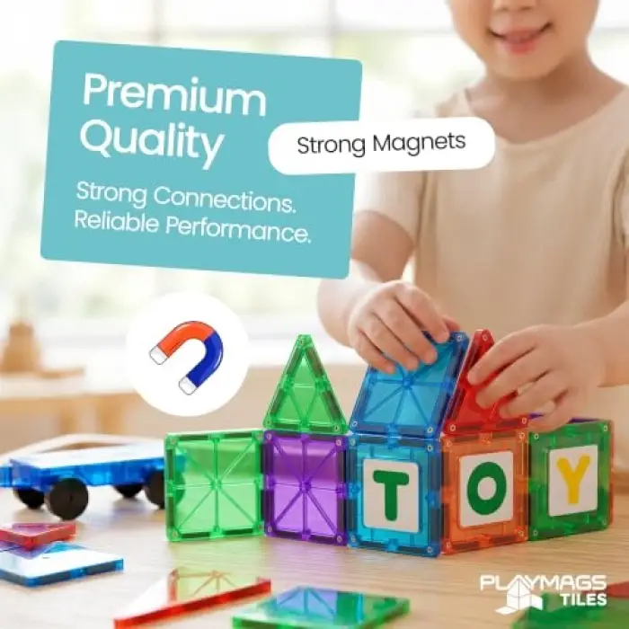 150 Parça Manyetik Blok Seti, 3D Magnet Yapı Taşları, Araba Dahil Stem ve Montessori Yapı Seti