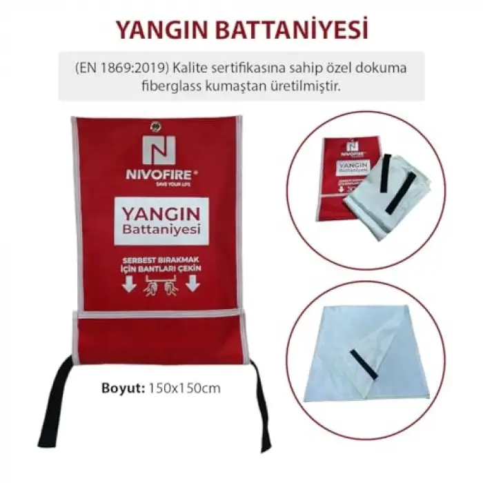 150x150 cm yangın battaniyesi
