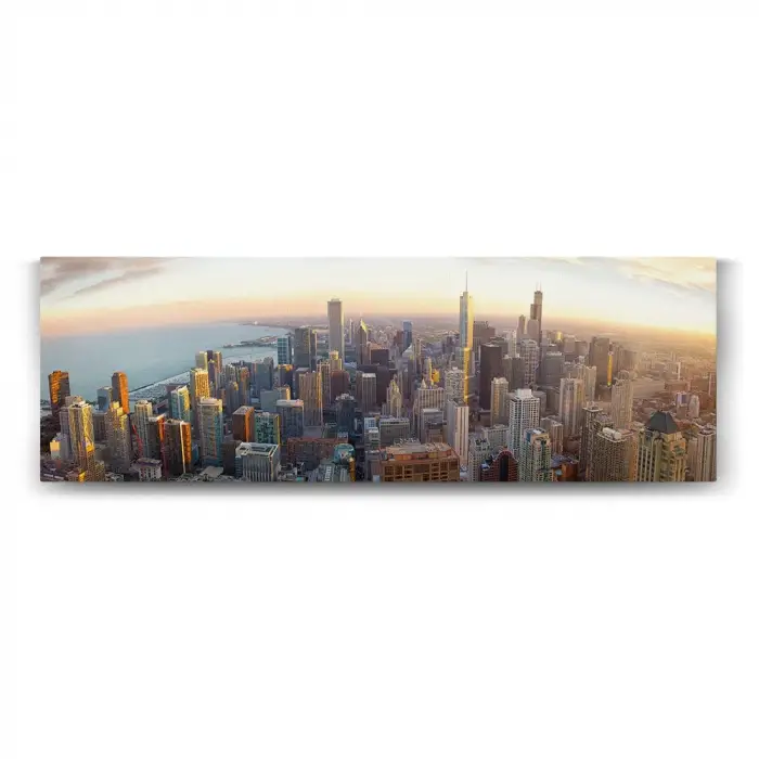 150x50 cm Chicago Skyline Şehir Tablosu