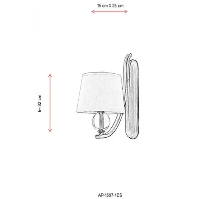 1597 Aplik, 60 w, Eskitme