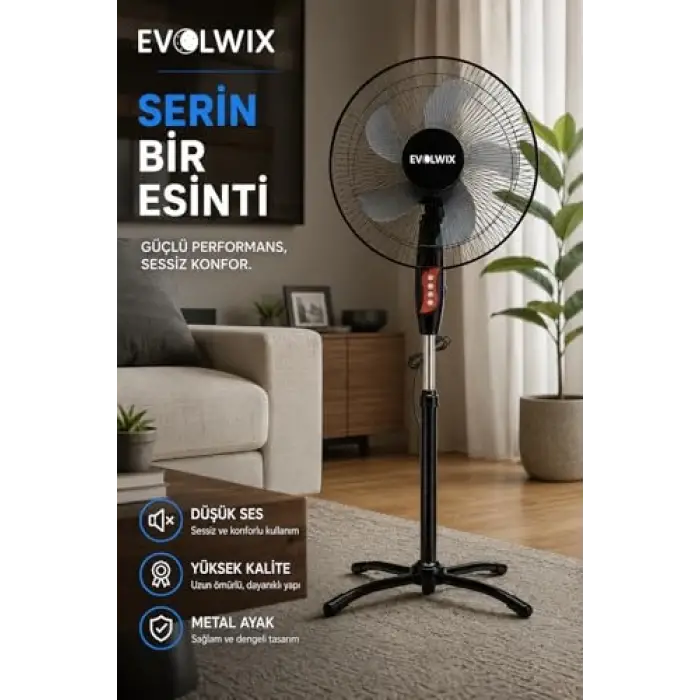 16 inç Siyah Ayaklı Vantilatör