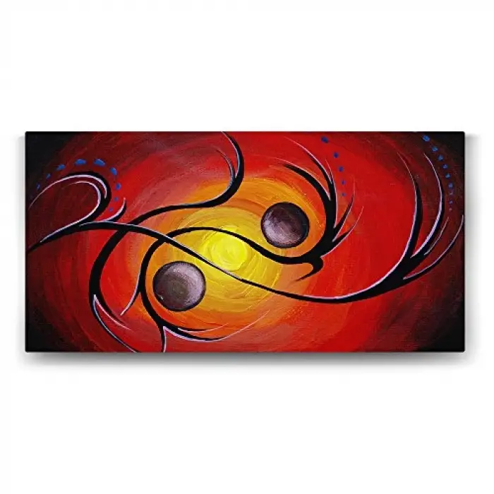 160x80 cm Soyut Güneş Duvar Tablosu