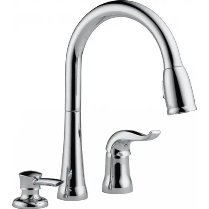 16970-sd-dst Single Griff Pull-Down Mutfak Armatürü Sabunluklu Krom