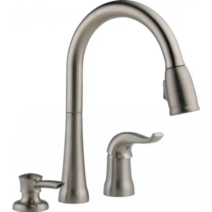 16970-Sssd-DST Single Handle Pull-Down Kitchen musluk with sıvı sabun dispenseri, paslanmaz by musluk