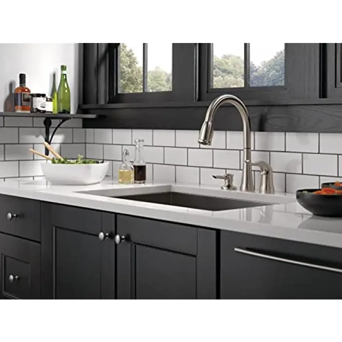 16970-Sssd-DST Single Handle Pull-Down Kitchen musluk with sıvı sabun dispenseri, paslanmaz by musluk
