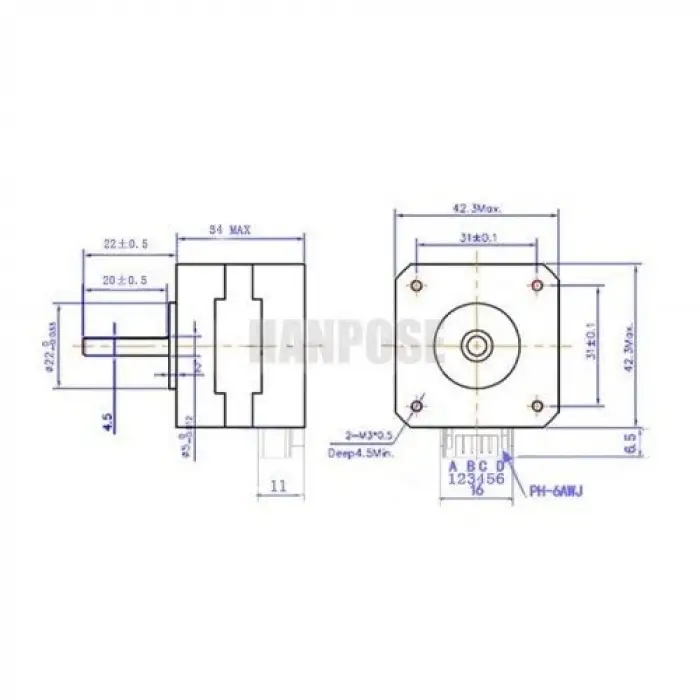 17HS3401 Nema 17 Step Motor