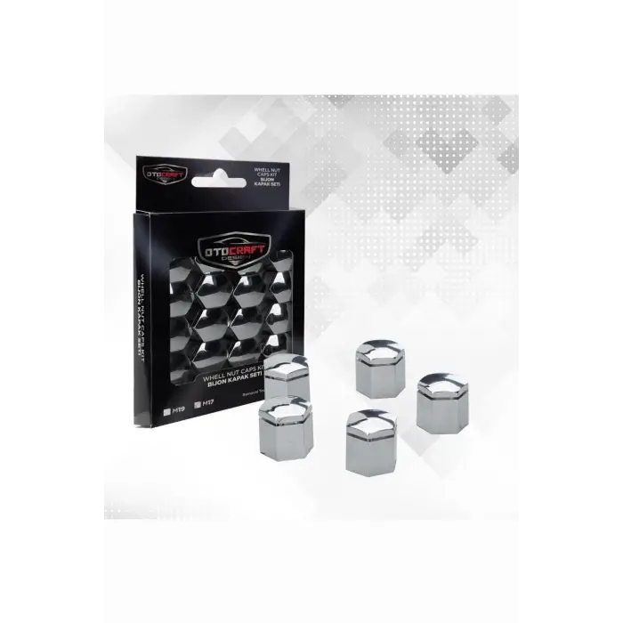 19 mm krom bijon kapağı, 20 adet