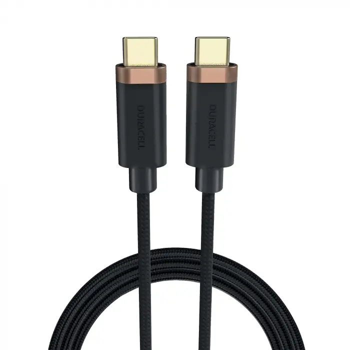 1m Usb-C To Usb-C Örgülü Şarj Kablosu - Siyah