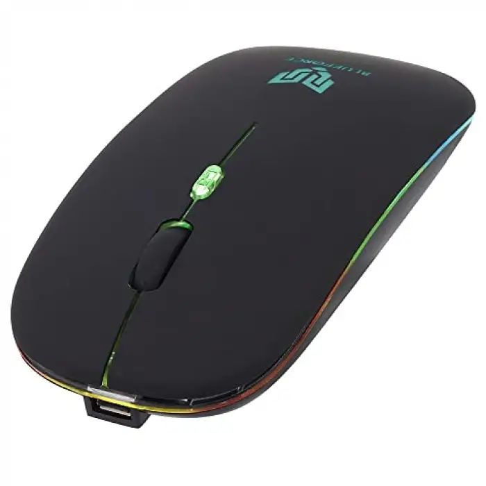 2, 4Ghz Bluetooth Wireless Kablosuz Sessiz Mouse Siyah Işıklı