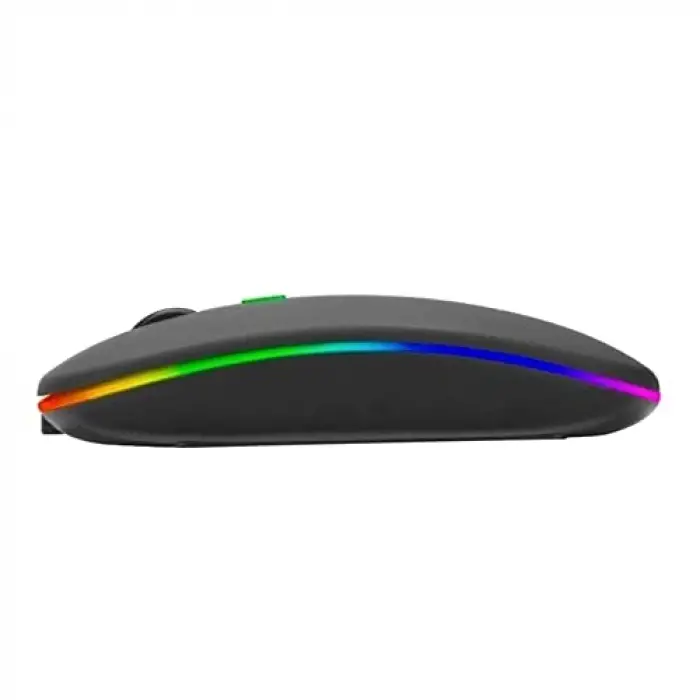 2, 4Ghz Bluetooth Wireless Kablosuz Sessiz Mouse Siyah Işıklı