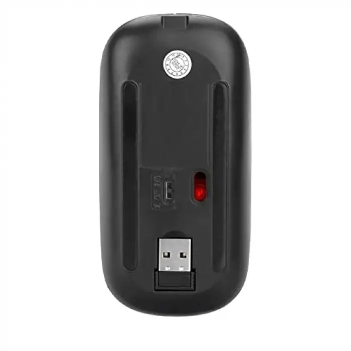 2, 4Ghz Bluetooth Wireless Kablosuz Sessiz Mouse Siyah Işıklı