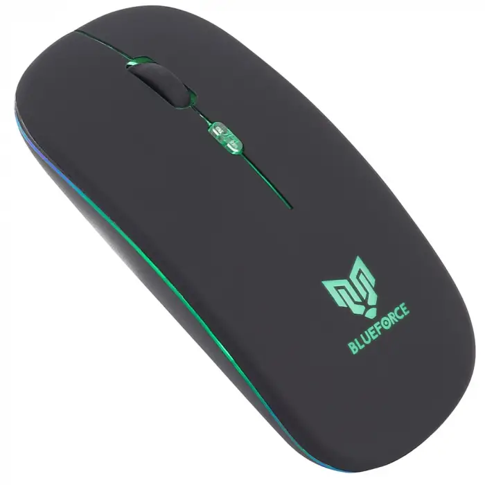 2, 4Ghz Bluetooth Wireless Kablosuz Sessiz Mouse Siyah Işıklı