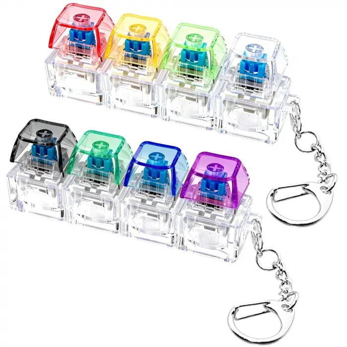 2 Adet Klavye Fidget Oyuncak, Klavye Fidget Anahtarlık, 4ü 1 Arada, Klavye Dekompresyon Düğmesi