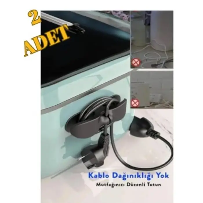 2 adet Yapışkanlı Kablo Toparlayıcı