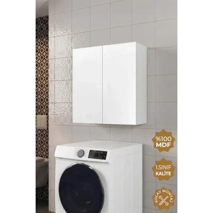 2 Kapaklı Çok Amaçlı Dolap Beyaz