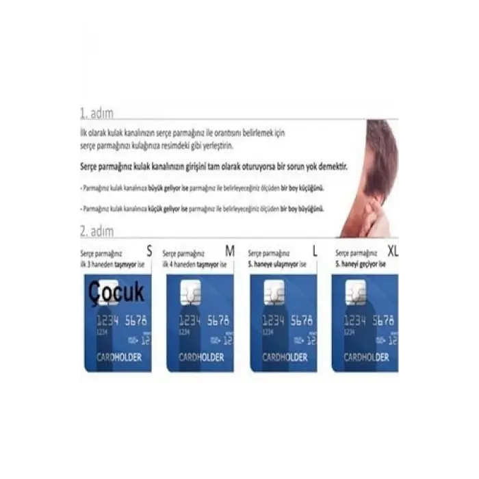 2li Duş Kulak Tıkacı, Mavi, L