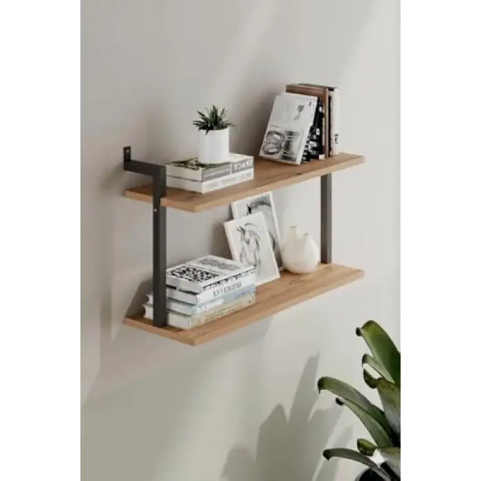 2li Duvara Monte Kitaplık, Raf (Çam)