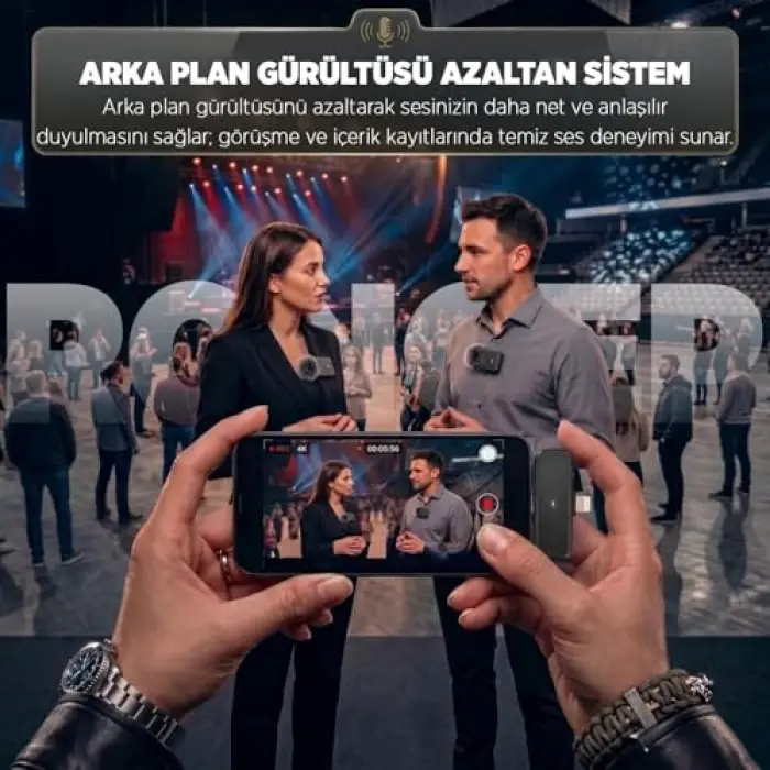 [2li Kablosuz Yaka Mikrofonu] iPhone/Android Telefonlar/Type-C Girişli PCler için Type-C/Lightning Giriş 8-10 Saat Pil Ömrü 20 Metreye Kadar Menzilli Tak Çalıştır Kablosuz Mikrofon (Siyah)