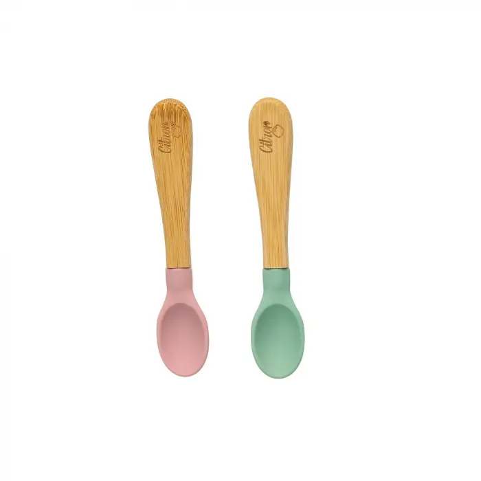 2li Organik Bambu Kaşık Seti - Green/Pink 1073667