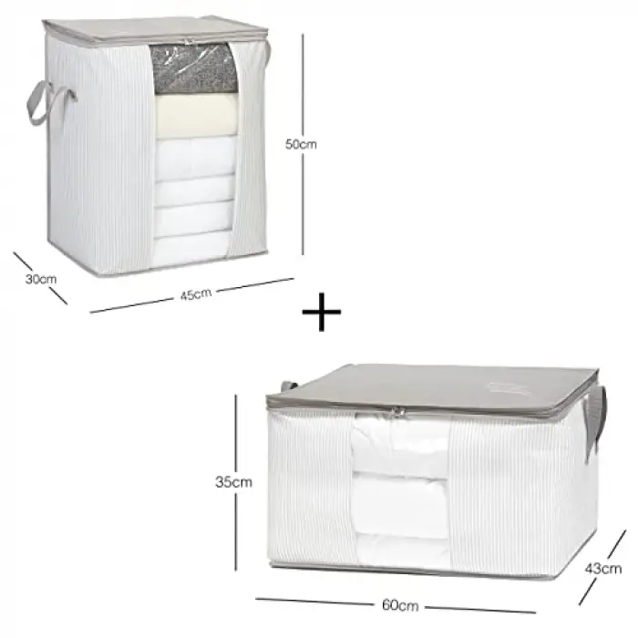 2li Pvc Pencereli Stuff & Things Gri Çizgili Hurç Set
