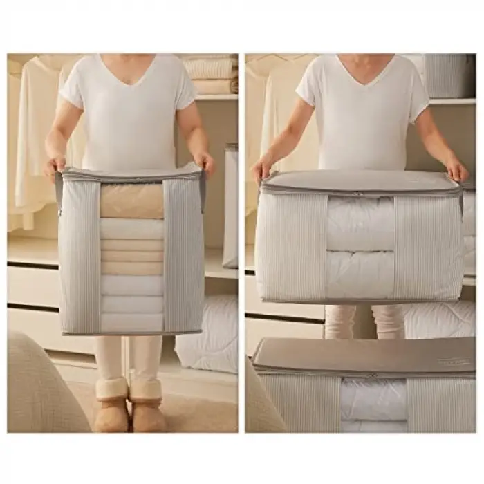 2li Pvc Pencereli Stuff & Things Gri Çizgili Hurç Set