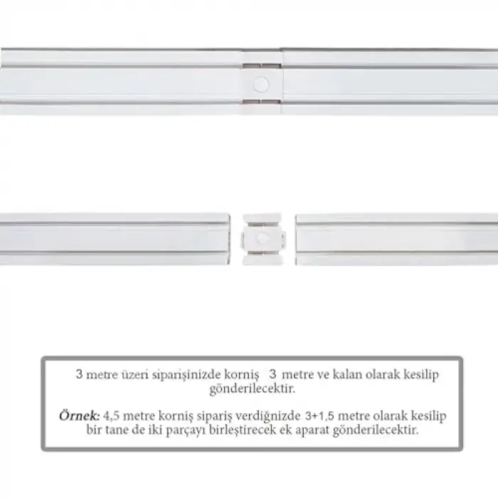 2 Raylı Korniş Perde Rayı, 120 CM