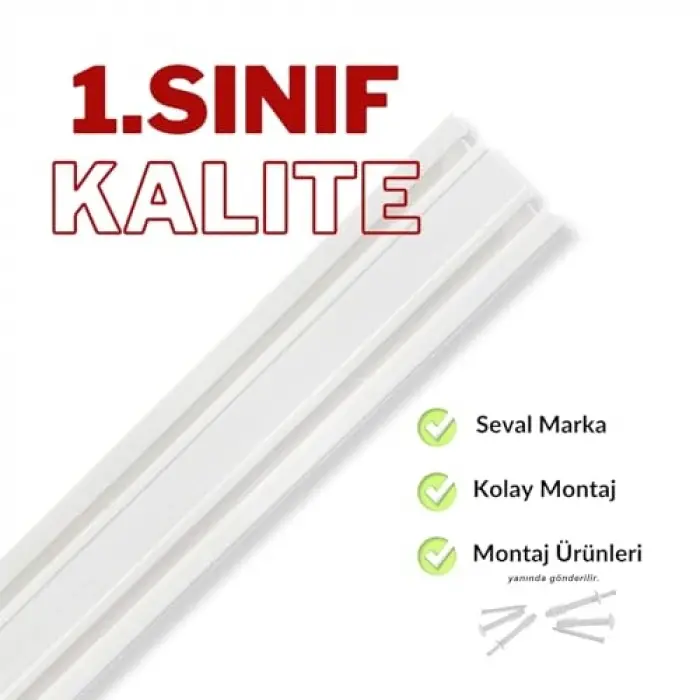 2 Raylı Korniş Perde Rayı, 120 CM