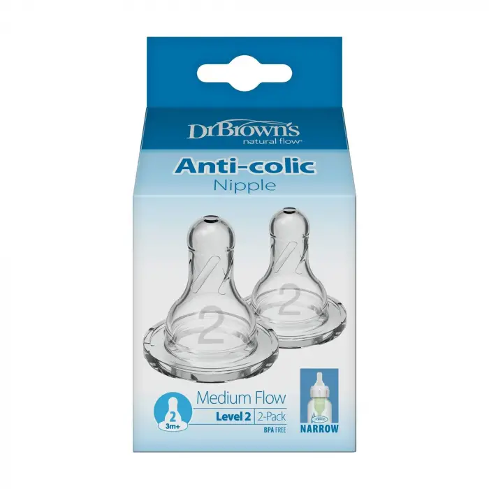 2. Seviye Dar Ağız Silikon Biberon Emziği, İkili Paket