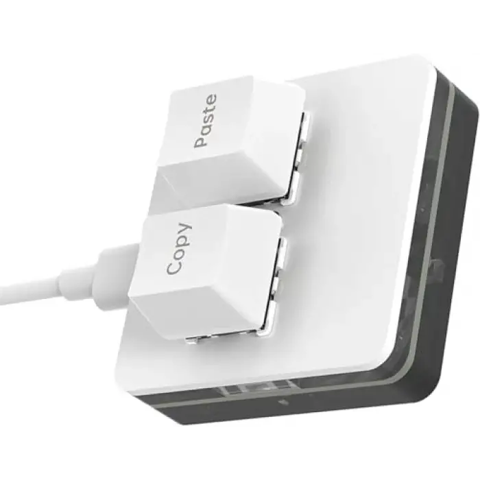 2 Tuşlu Makro Mekanik Klavye Programlanabilir Oyun-Muhasebe-Copy-Paste Tuş Usb Renkli Işık Beyaz