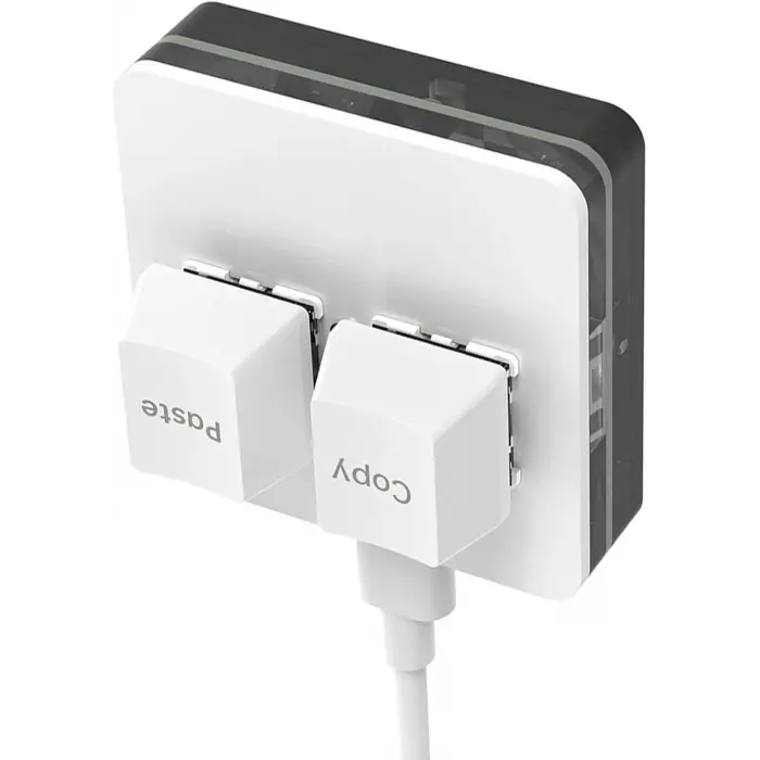 2 Tuşlu Makro Mekanik Klavye Programlanabilir Oyun-Muhasebe-Copy-Paste Tuş Usb Renkli Işık Beyaz