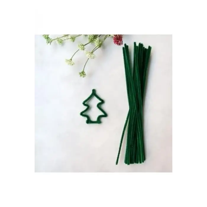 20li Tel Tüylü Tel Şönil, 30 cm, Yeşil