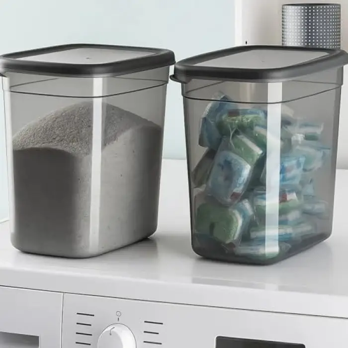 2000 ml tablet ve deterjan saklama kabı, 2li set, antrasit
