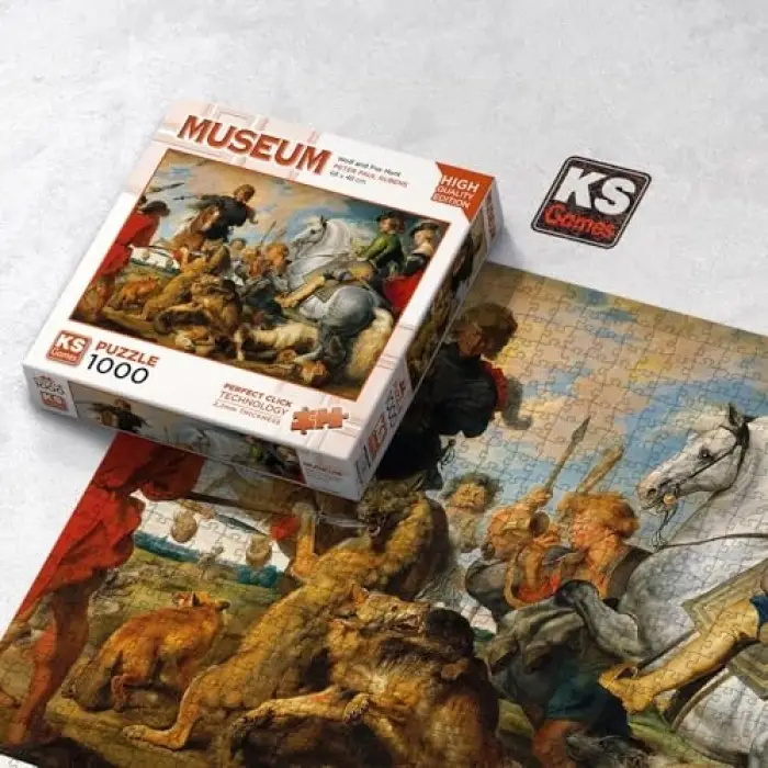 20666 Wolf And Fox Hunt 1000 Parça Puzzle -KS Puzzle